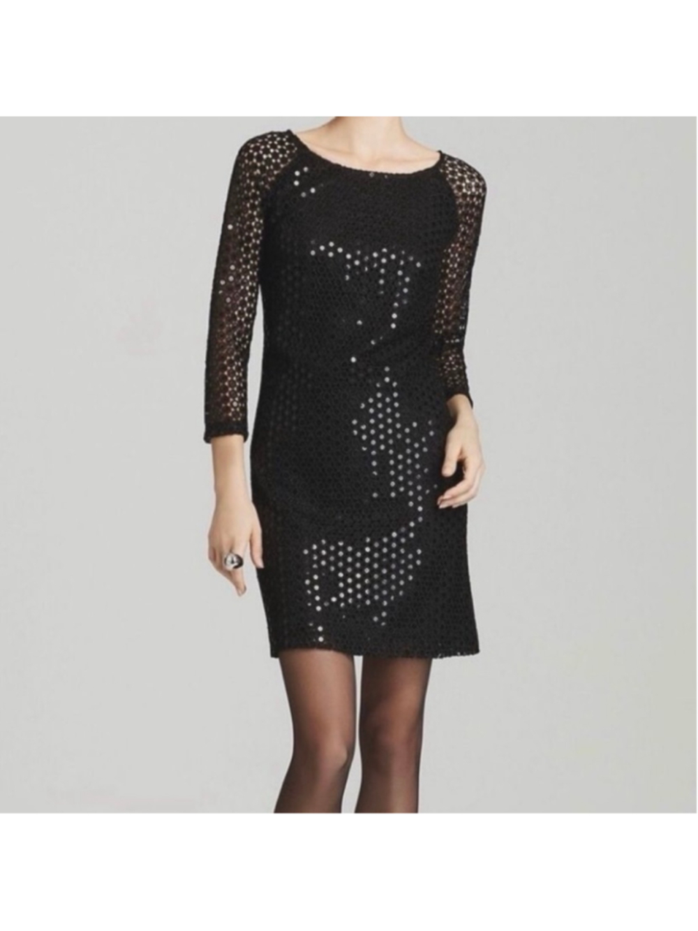 Lilly Pulitzer Putting on the Glitz Aaliyah Black Sequin Mini Dress Size 10